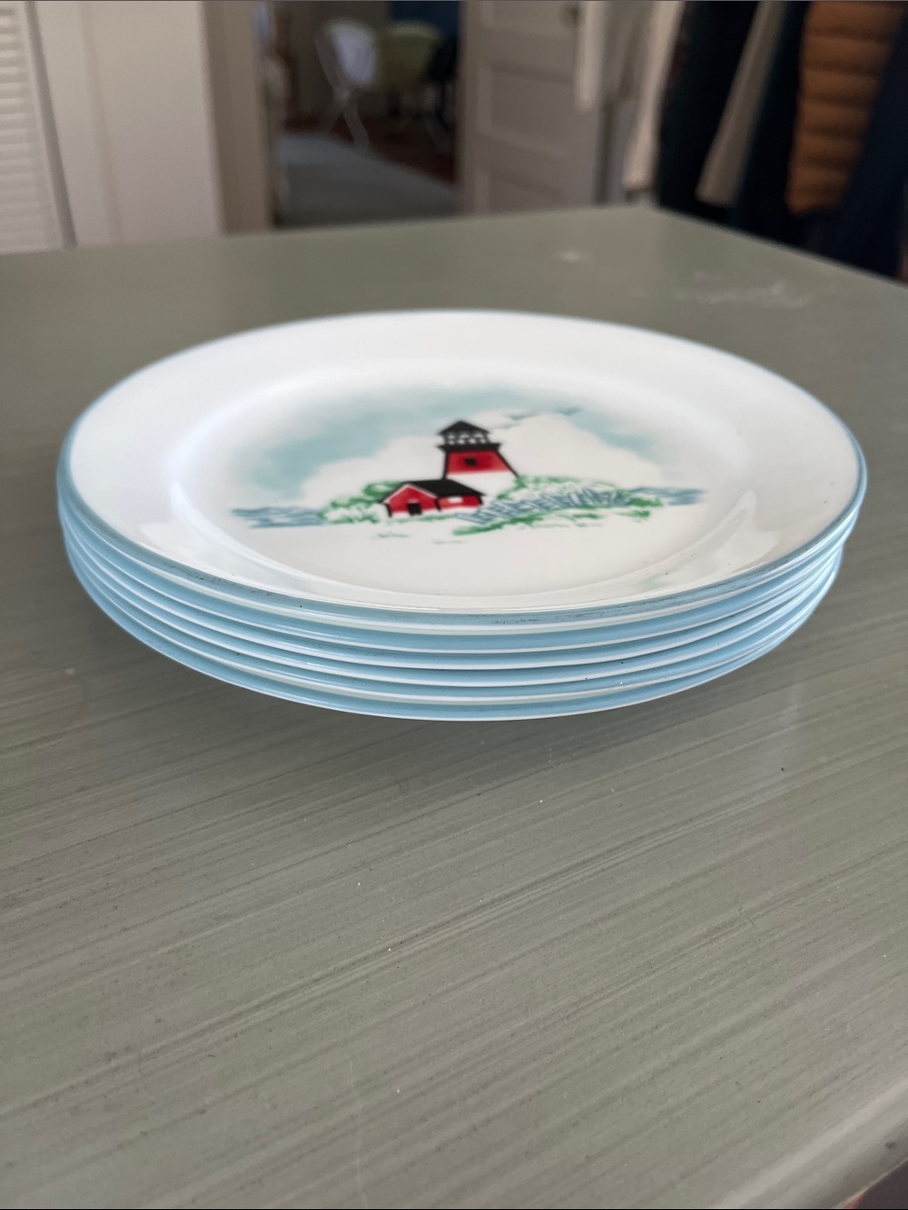 Corelle Set Of 6 Nautical Dessert Plates